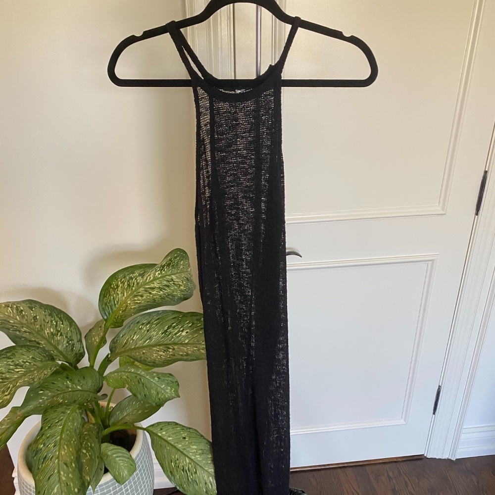 Black Long Knitted Cover-Up